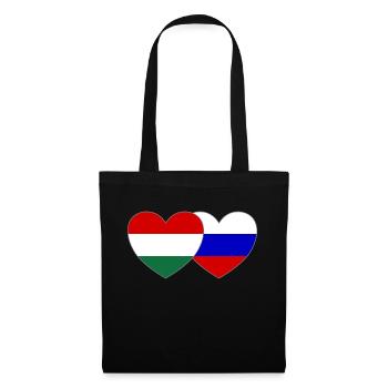 Hongrie Russie Drapeau Cœur - Sac en tissu - noir - Devant