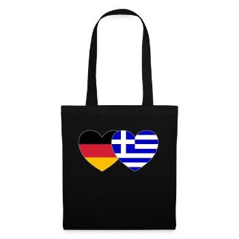 Allemagne Grèce Drapeau Cœur - Sac en tissu - noir - Devant