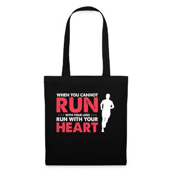 Courez avec votre cœur Cool Course de motivation - Sac en tissu - noir - Devant