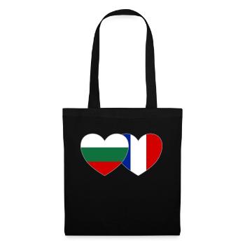 Bulgaria Fankreich Flag Heart - Tote Bag - black - Front