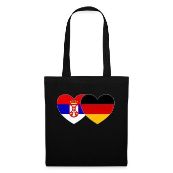 Serbie Allemagne Drapeau Cœur - Sac en tissu - noir - Devant