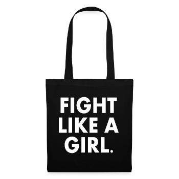 Fight like a girl - Sac en tissu - noir - Devant