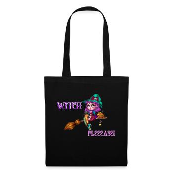Witch, Please! Meme- Spruch für Halloween - Stoffbeutel - Schwarz - Vorne