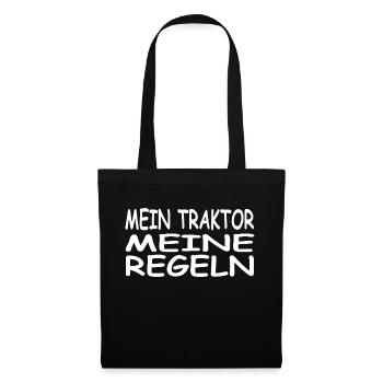 Traktor - Stoffbeutel - Schwarz - Vorne
