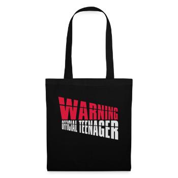 avertissement citation officielle d’adolescent - Sac en tissu - noir - Devant