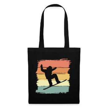 Snowboarding mit Snowboard retro vintage - Stoffbeutel - Schwarz - Vorne