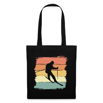 Ski Retro Vintage ski cadeau rétro - Sac en tissu - noir - Devant