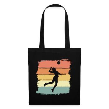 Frauen Volleyball retro vintage - Stoffbeutel - Schwarz - Vorne