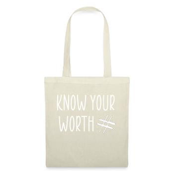 Connaissez votre valeur - Sac en tissu - nature - Devant