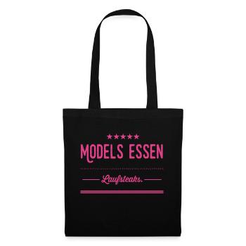 MODELS essen Lauf STEAKS +++ Funny and New Design! - Stoffbeutel - Schwarz - Vorne