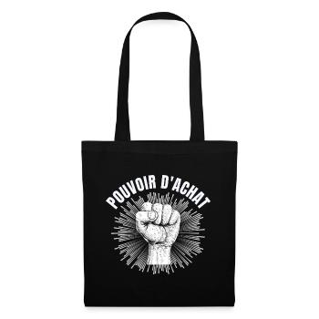 pouvoir d'achat, lutte des classes, factures - Sac en tissu - noir - Devant