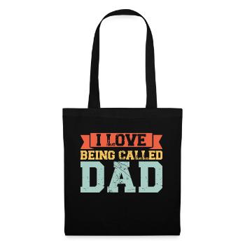 father Papa Dad daddy Geschenk - Stoffbeutel - Schwarz - Vorne