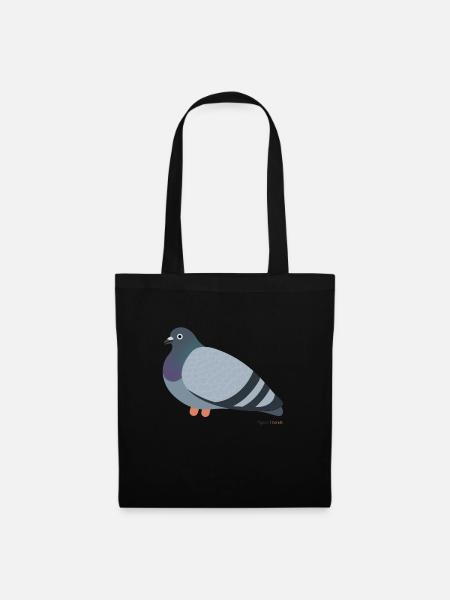 Unsere geliebte graue Stadttaube - Urban Pigeon - Stoffbeutel - Schwarz