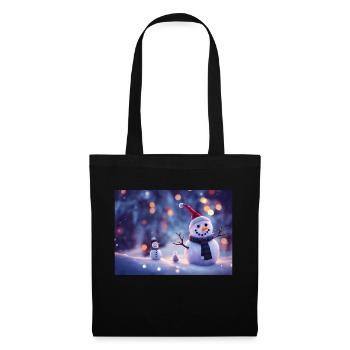 Joyeux Noël Bonhomme de neige - Sac en tissu - noir - Devant