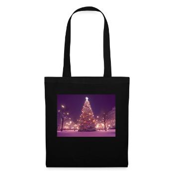 Sapin de Noël dans le WInter - Sac en tissu - noir - Devant
