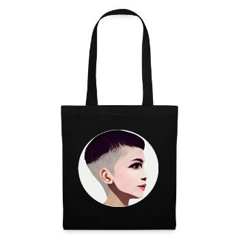 Young Woman With Fade Hairstyle Undercut Haircut - Tote Bag - black - Front