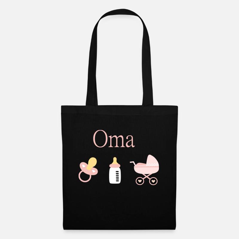Oma Geburt Mädchen Vorlage personalisierbar - Stoffbeutel - Schwarz