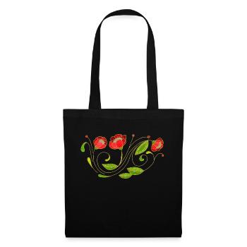 Fleur - Sac en tissu - noir - Devant