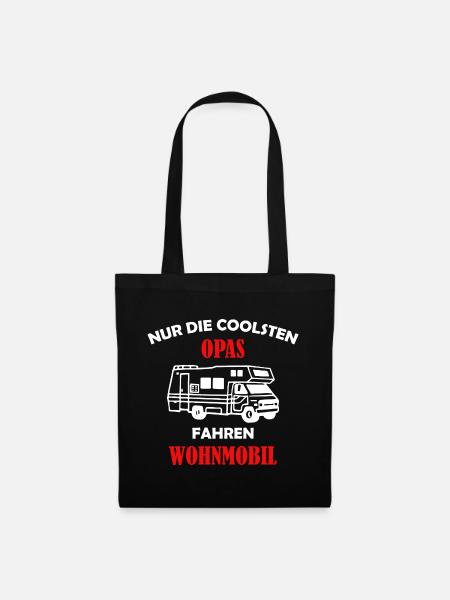 Nur die coolsten Opas fahren Wohnmobil - Stoffbeutel - Schwarz