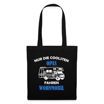 Nur die coolsten Opas fahren Wohnmobil - Stoffbeutel - Schwarz - Vorne