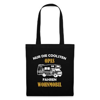 Nur die coolsten Opas fahren Wohnmobil - Stoffbeutel - Schwarz - Vorne