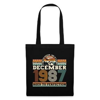 Décembre Millésime 1987 35ème Cadeau d’Anniversaire - Sac en tissu - noir - Devant