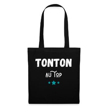 tonton au top idée cadeau - Sac en tissu - noir - Devant