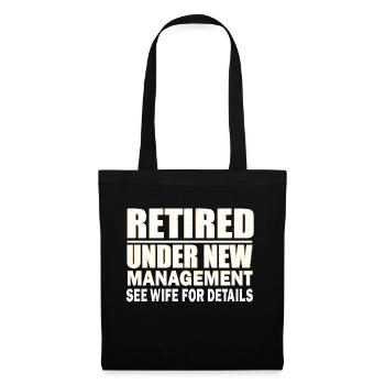 Retraité sous la nouvelle direction Voir sa femme pour plus de détails - Sac en tissu - noir - Devant