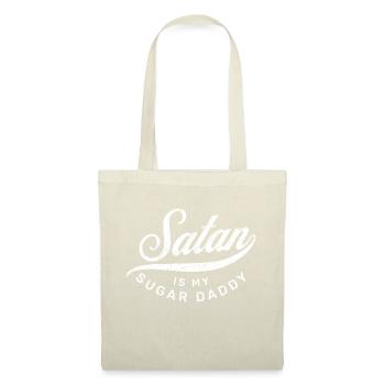Satan is my Sugar Daddy Ironie Sarkasmus Spruch - Stoffbeutel - Natur - Vorne