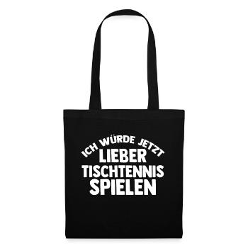Tischtennisspieler Tischtennis - Stoffbeutel - Schwarz - Vorne