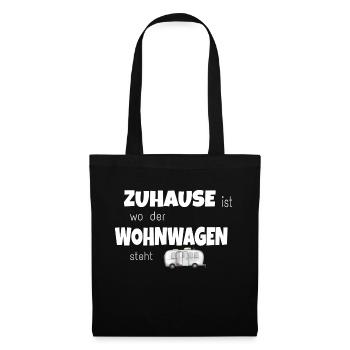 Wohlfühl-Wohnwagen - Stoffbeutel - Schwarz - Vorne