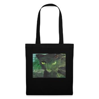 schwarze Katze - Stoffbeutel - Schwarz - Vorne