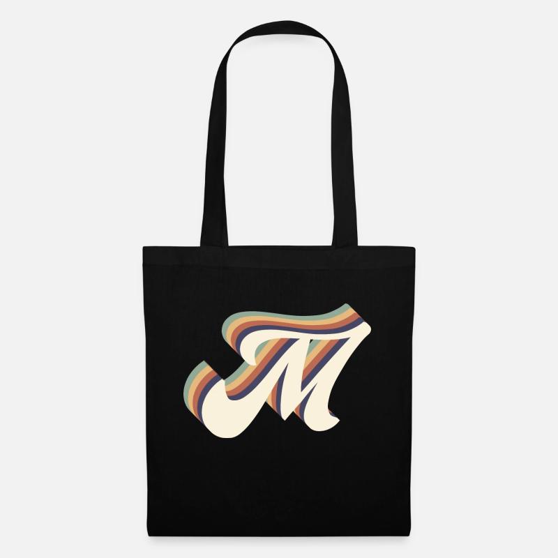 Buchstabe M - Stoffbeutel - Schwarz