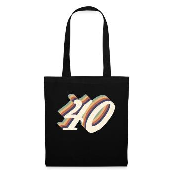 40ème anniversaire vintage - Sac en tissu - noir - Devant