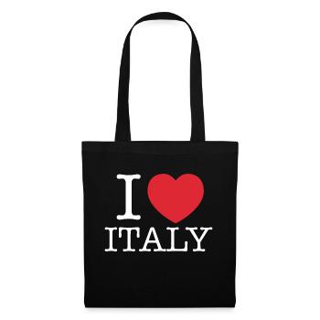 Ich liebe Italien | Ich liebe Italia | I Herz Italien - Stoffbeutel - Schwarz - Vorne