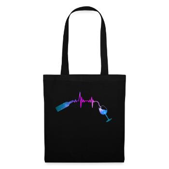 wine Space Heartbeat For wine lover - Tote Bag - black - Front
