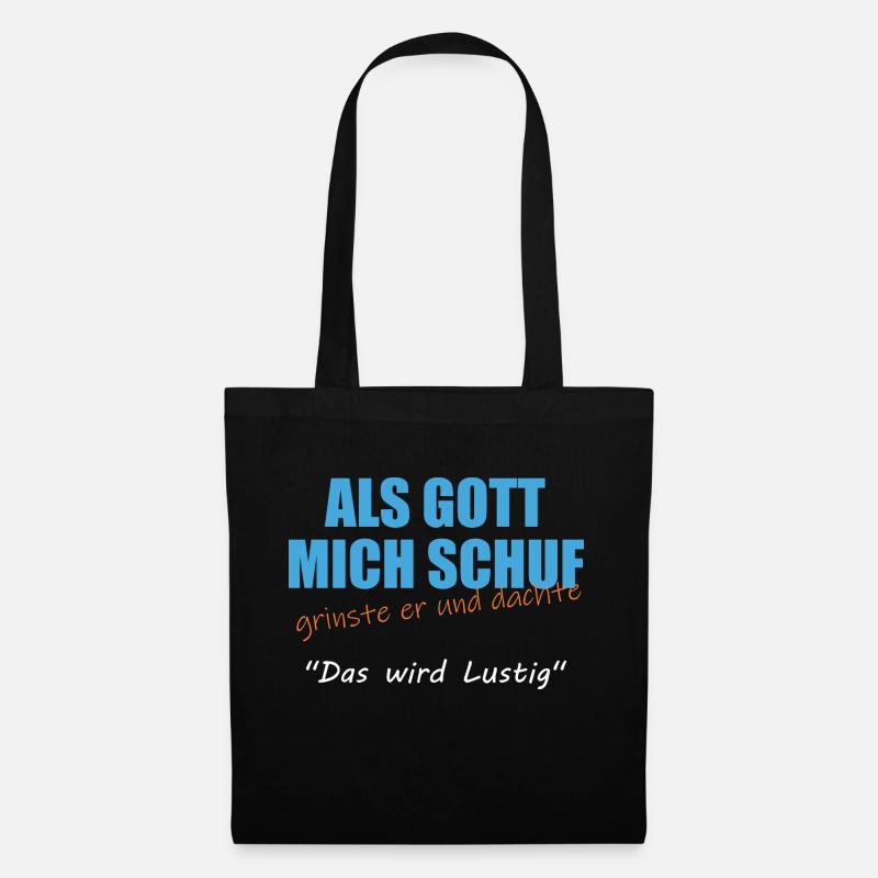 Als Gott mich Schuf - Stoffbeutel - Schwarz