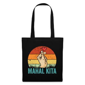 Vintage Mahal Kita Pinoy Finger Heart For Filipino - Tote Bag - black - Front