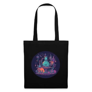Laboratoire d’Alchimiste Magique avec Filets, Bouteilles - Sac en tissu - noir - Devant