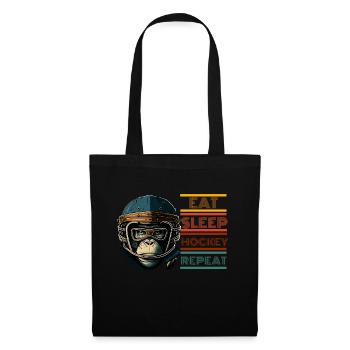 Slapshot Monkey: Fun Hockey Design for Printing! - Stoffbeutel - Schwarz - Vorne