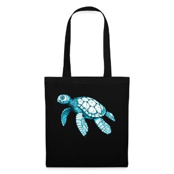 Beautiful sea turtle in blue - Tote Bag - black - Front