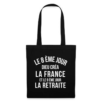 France, retraite, vive la France - Sac en tissu - noir - Devant
