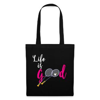 Badminton Femme Cadeau Sport - Sac en tissu - noir - Devant