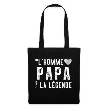 La légende Papa - Sac en tissu - noir - Devant