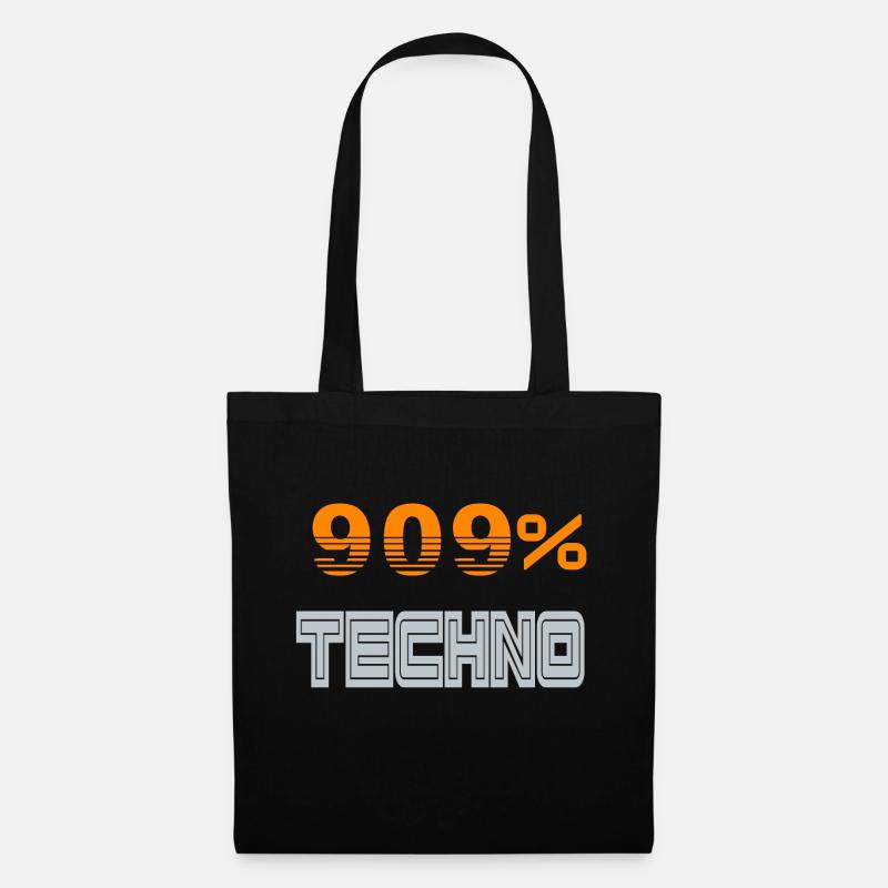 909 Techno Letter - Stoffbeutel - Schwarz