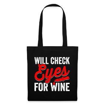 L’ophtalmologiste vérifiera les yeux pour le vin - Sac en tissu - noir - Devant