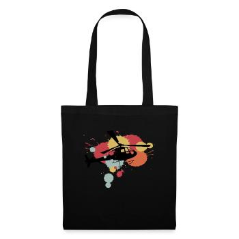 Hélicoptère Hélicoptère Rétro Cadeau - Sac en tissu - noir - Devant