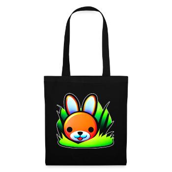 Lapin coloré mignon - Sac en tissu - noir - Devant