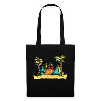 Vibes of the desert: pyramids and palm trees - Tote Bag - black - Front