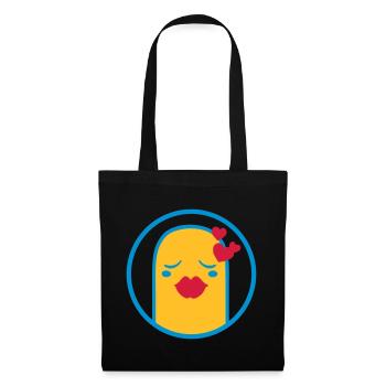 Personnage comique mignon (Kiss, Circle) - Sac en tissu - noir - Devant